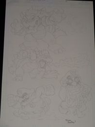 Concept art of Bowser and Wario by Tracy Yardly.