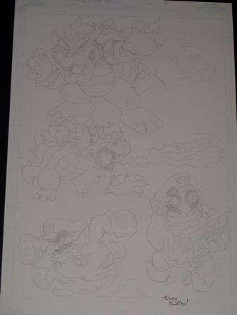 Concept art of Bowser and Wario by Tracy Yardley.