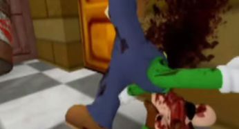 "Episode 3" - Luigi being attacked, right after the Hunter pounces at him.
