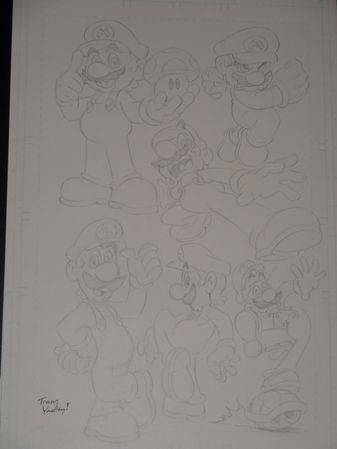 Concept art of Mario and Luigi by Tracy Yardley.