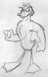 Concept art of an unused duck character.