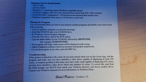 The inside cover of the PC version.