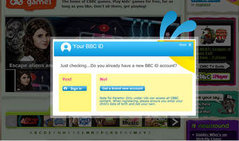 A screenshot of an infobox informing people whether or not if they use their new BBC iD account