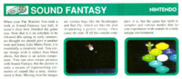 Sound Fantasy early, full preview featured in the "Pak Watch" section (1994-03). Of special note: it was "on schedule" to be released within a few months of this printing, Beat Hopper and Star Fly are erroneously referred to as types of bugs used in the Pix Quartet game, and Ice Sweeper still appears to not have been a game at this point.