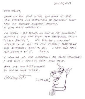 Cosmo Anzilotti's reply to Dycaite's letter.