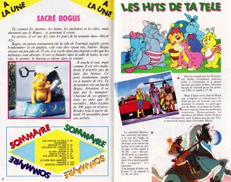 Magazina article about the Bogus series. It notably describes the name as slang from Belgian city Tournai to describe a little man, and coincidentally being similar to the English word that was a trendy word in the late 80s.