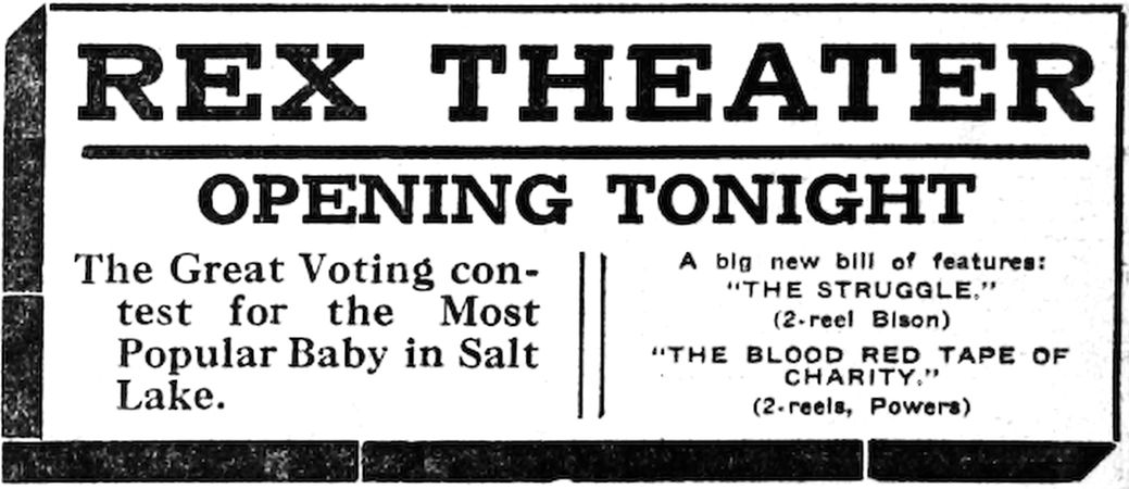 Rex Theater advertising the film.