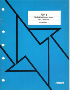 Color Scan of the cover of the April - May 1978 Edition of "PDP-8 Digital Software News"
