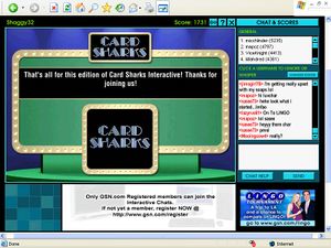 Starting screen to Card Sharks Interactive