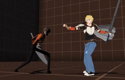 Screenshot of Jaune vs Yatsuhashi.