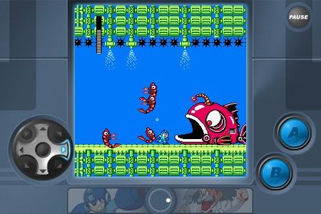 Mega Man in Bubble Man's stage.
