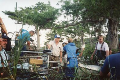 Filming for Arrive Alive taking place in the Everglades.