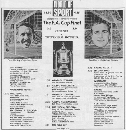 TV Times issue detailing the ITV broadcast as part of World of Sport.