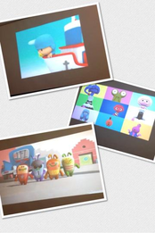 In this image appear a scene of the Jelly Jamm pilot, with Pocoyo and Bugsted Pilots.