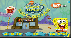 The title screen for SpongeBob SquarePants Saves the Krusty Krab.