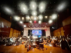 Low-quality photo taken during production of the score.