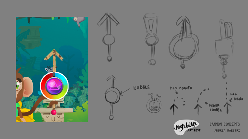 Cannon concepts for the cancelled Jungle Bubble Saga game.