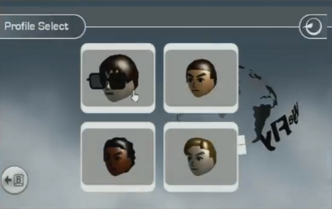 WeFly menu where you can pick the Mii you want
