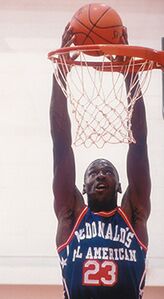 Michael Jordan Dunking In Jersey