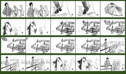 A storyboard for an unknown scene (2/4).