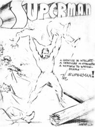 A surviving cover sketch that still bears "The Superman" appellation.