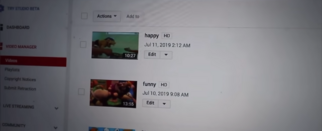 A screenshot of the vlog on Chilly's channel that shows the video on Logan's YouTube Dashboard simply titled funny.