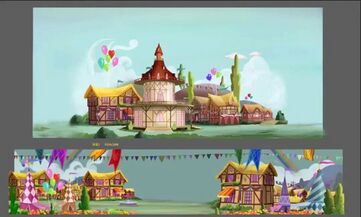 The background the play used for Ponyville.