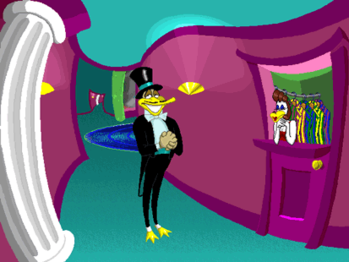 A screenshot from TRUE's website, featuring the "Duck Ellington" character.