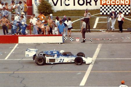 Al Unser retiring his Parnelli-Cosworth after 25 laps following a broken clutch.