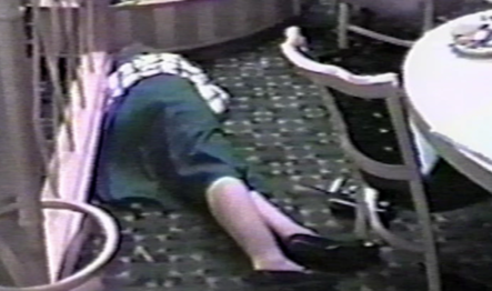 A still from the walkthrough video shows Venice Henehan, aged 70, lying on her side; this photo was found through a simple Google search (but its actual point of origin is unclear).