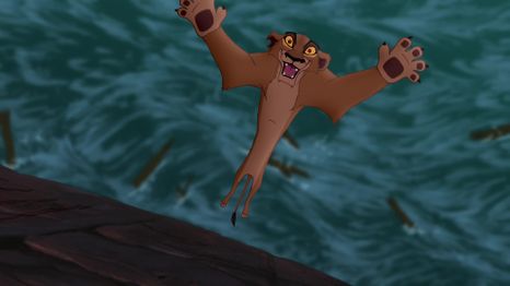 A screenshot of the film's finalized version of Zira's death. Her facial expression is what lead to the rumors of the deleted scenes being finished.