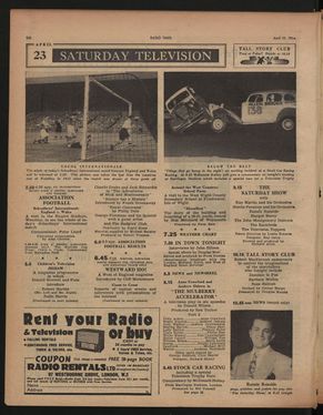 Issue 1640 of Radio Times listing the live broadcast of the match.
