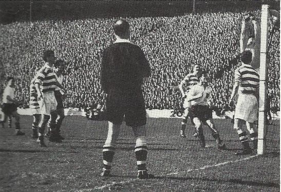 Clyde about to score the equaliser.