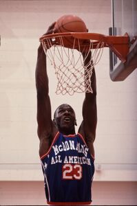 Michael Jordan Dunking In Jersey