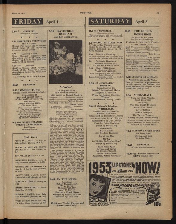 Issue 1,481 of Radio Times listing the match.