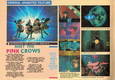 A feature about Pink Crows in the April 1985 issue of Animedia (English translation).