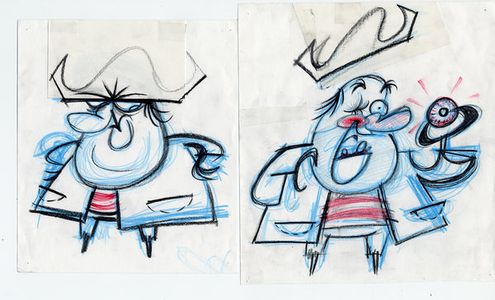 Early production sketch of Cap'n K'nuckles.