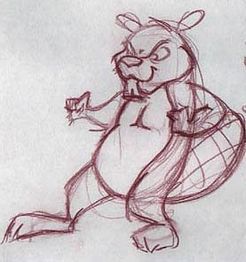 Concept art of an unused beaver character.