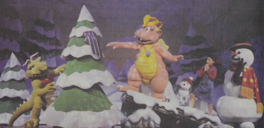An image of Journey To Crystal Cave (left to right: Cyrus The Slinky Serpent, Cassie, Nippy The Snowdog, Emmy, Chilly The Snowman).