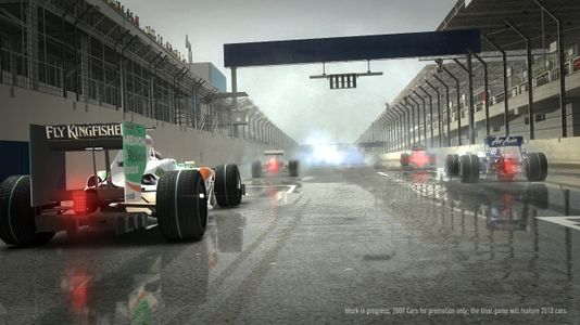 Wet weather at the start of the Brazilian Grand Prix.