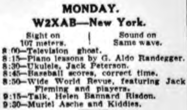 The newspaper listing of Piano Lessons airing at 8:15 PM on Mondays.