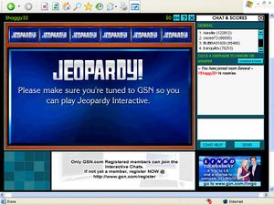 Starting screen to Jeopardy Interactive