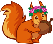 Squirrel wearing flower crown.png