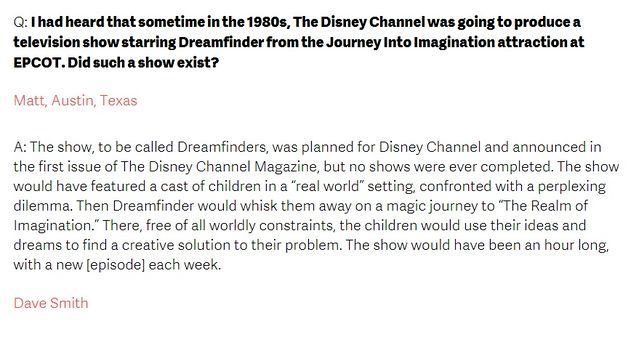 Screenshot of "Ask Dave" question concerning the status of Dreamfinders.