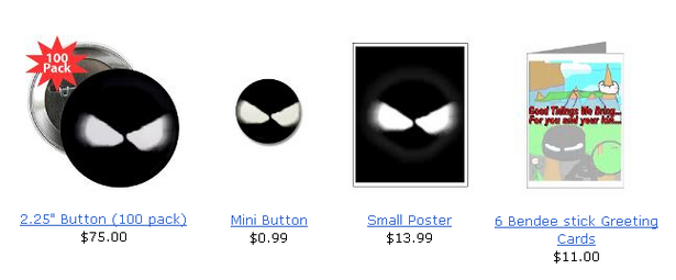 Bendee Products for Sale on one of Edd's old Cafepress Accounts (these products have since been removed)