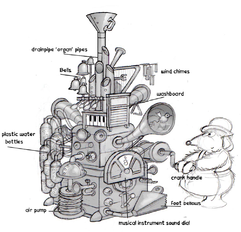 A design of one of Tobemory's inventions; his Music Machine, which would've appeared in "The Womblevision Song Contest" episode.