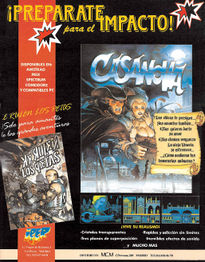 Game ad stating the existence of a PC-compatible version of the game.