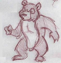 Concept art of an unused bear character.