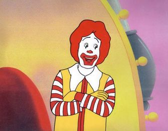 Animation Cel of Ronald McDonald from the video.