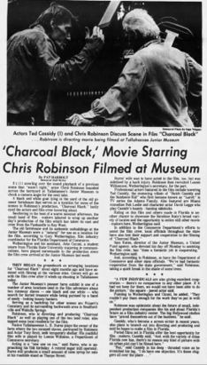 Newspaper clipping for the movie for when it was known as Charcoal Black.